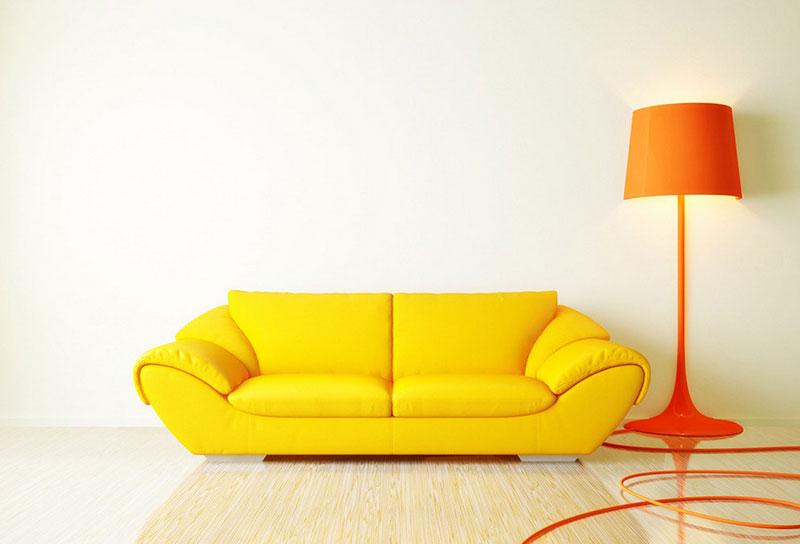 canapé jaune vif design