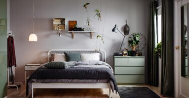 photo de chambre de 9m2 aménagée avec du mobilier Ikea